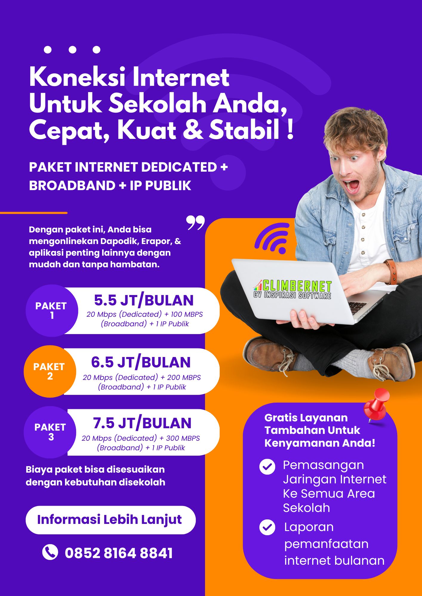 Pamflet Paket Internet Dedicated CLIMBERNET